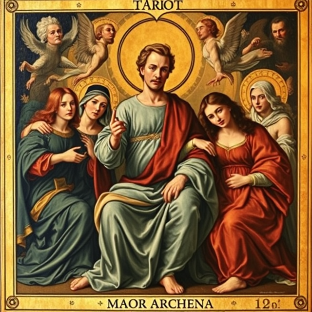 Illustration representing the Major Arcana tarot cards, symbolizing life’s major spiritual lessons, turning points, and stages of the soul’s journey.