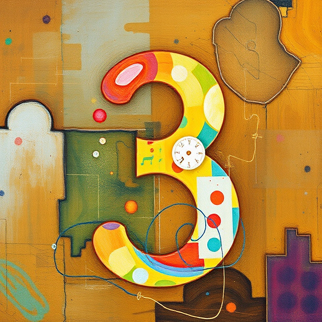 Life Path 3 numerology symbol representing creativity, expression, and communication.