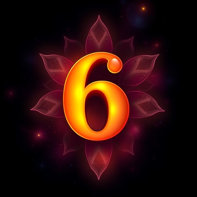 Life Path 6 numerology symbol representing care, responsibility, and emotional connection.