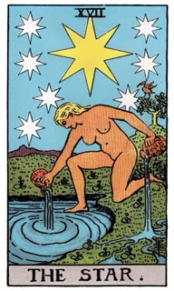 Rider-Waite Tarot card The Star, representing calm, renewal, and quiet hope.