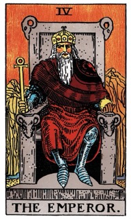Rider-Waite Tarot card The Emperor, symbolizing structure, authority, responsibility, and stability.