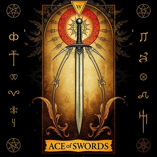 Illustrated Ace of Swords tarot icon symbolizing mental clarity, truth, sharp insight, and decisive new beginnings.