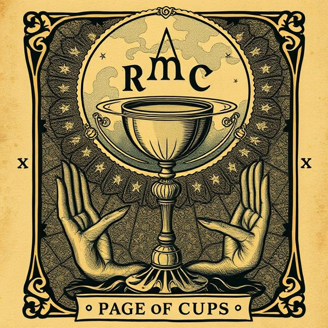 Illustrated Page of Cups tarot icon symbolizing emotional openness, sensitivity, creative beginnings, and intuitive curiosity.