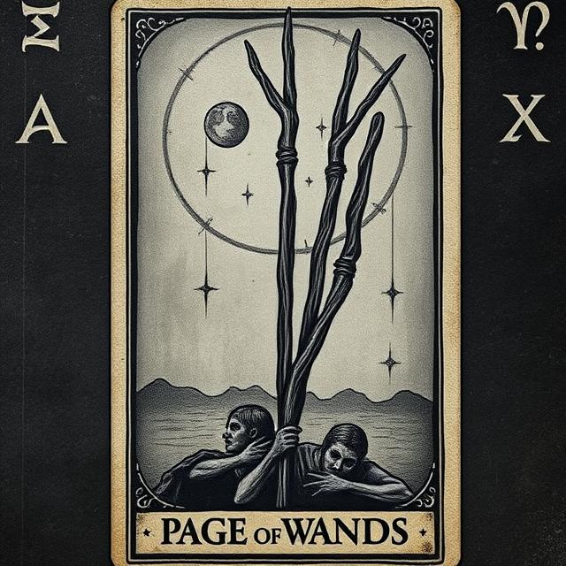 Tarot Page of Wands court card illustration representing curiosity, exploration, and emerging creative energy.