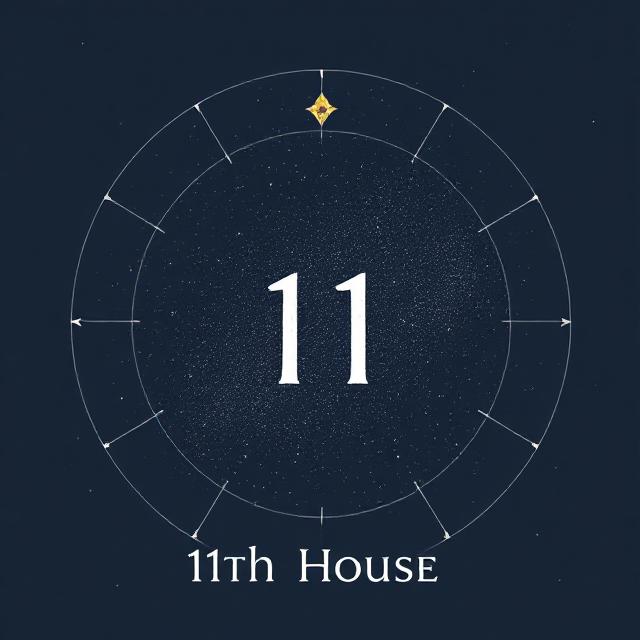 Astrology 11th House symbol about community, friendships, networks, and future visions.