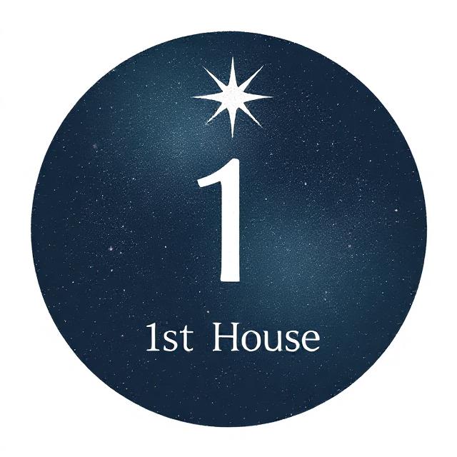Illustration of the 1st House in astrology, symbolizing self, identity, and how you move through the world.