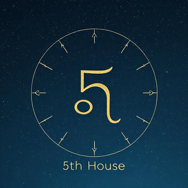 Astrology 5th House icon representing creativity, joy, romance, and self-expression.