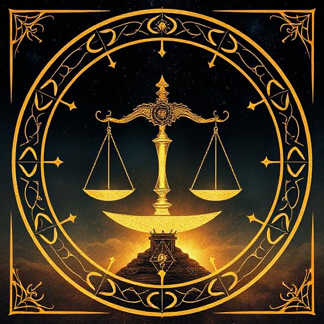 Libra zodiac sign illustration symbolizing harmony, balance, and airy social connection.