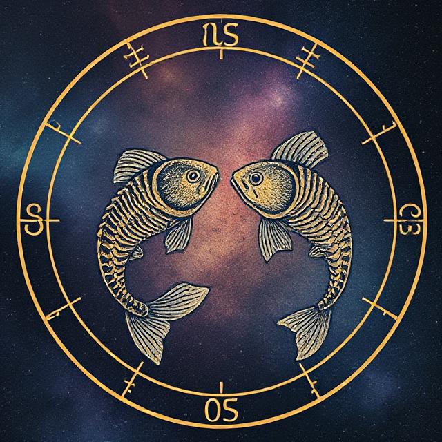 Pisces zodiac sign artwork representing dreams, intuition, and mystical water element flow.