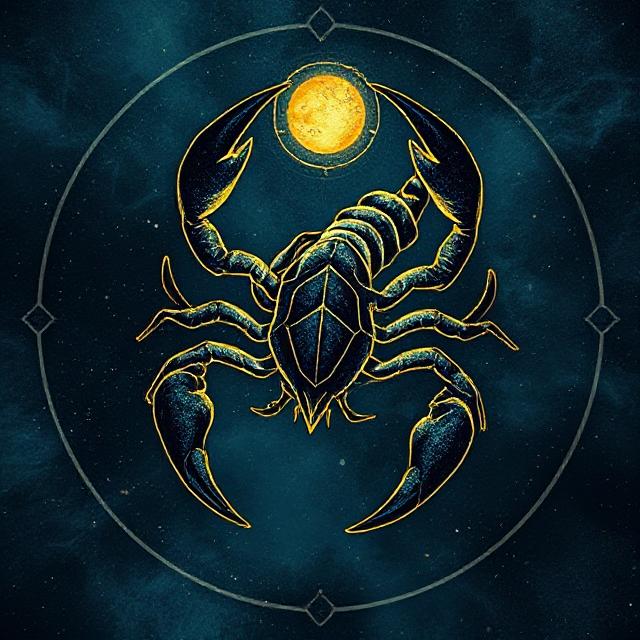Scorpio zodiac sign artwork representing depth, transformation, and intense water energy.