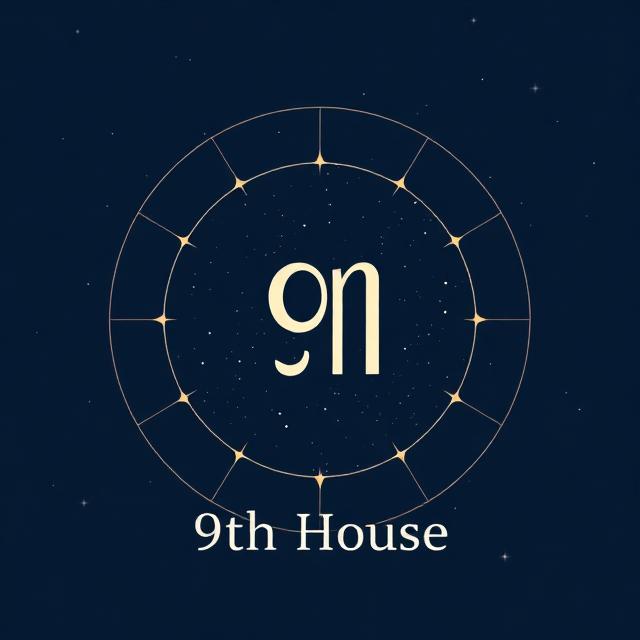 Astrology 9th House icon linked to travel, philosophy, beliefs, and expansion.