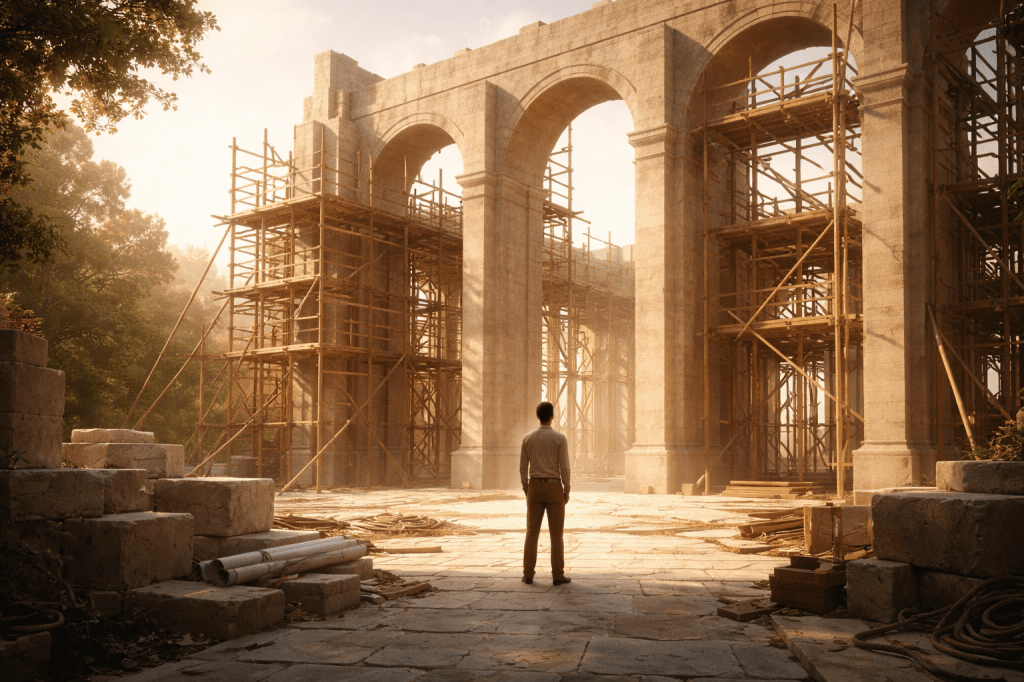 Life Path 22 numerology illustration symbolizing grounded leadership, long-term vision, and building something that lasts.