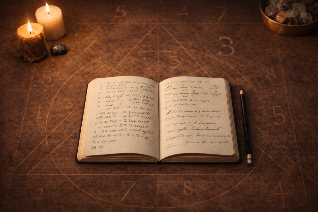 Personal numerology reading showing core numbers, life path, karmic themes, and personal cycles, designed to offer clarity and structured insight into an individual’s life patterns.