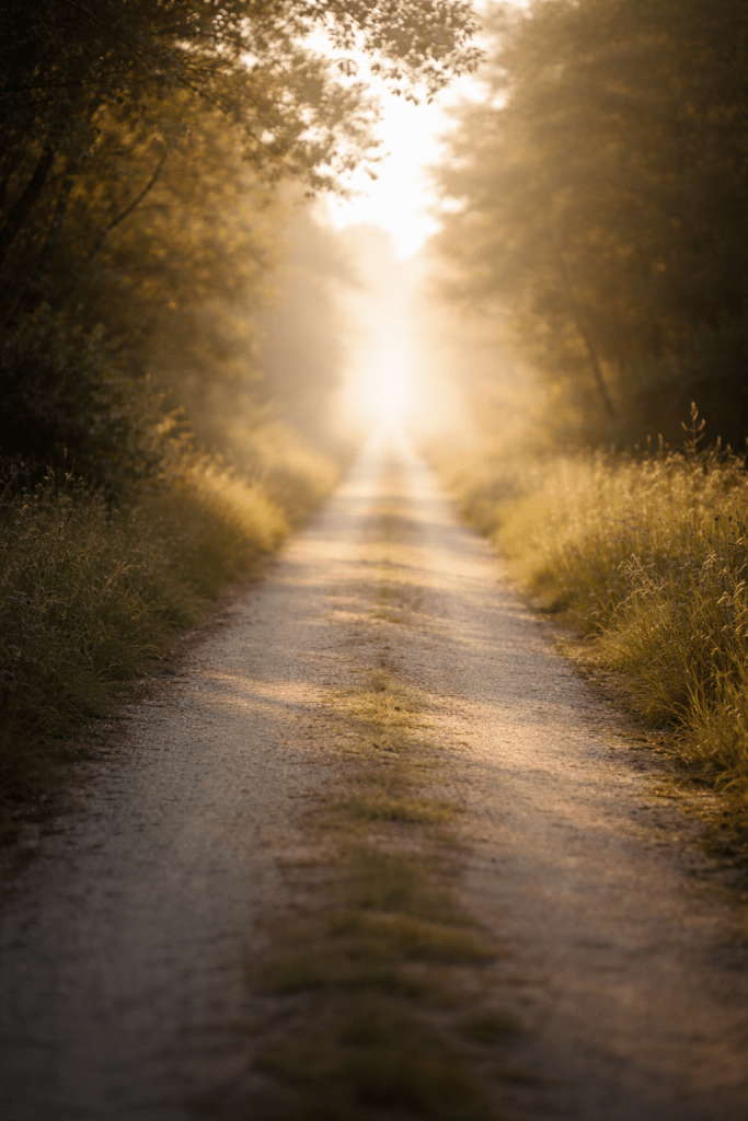 A path leading forward through light, symbolising an annual astrology forecast and the year ahead.