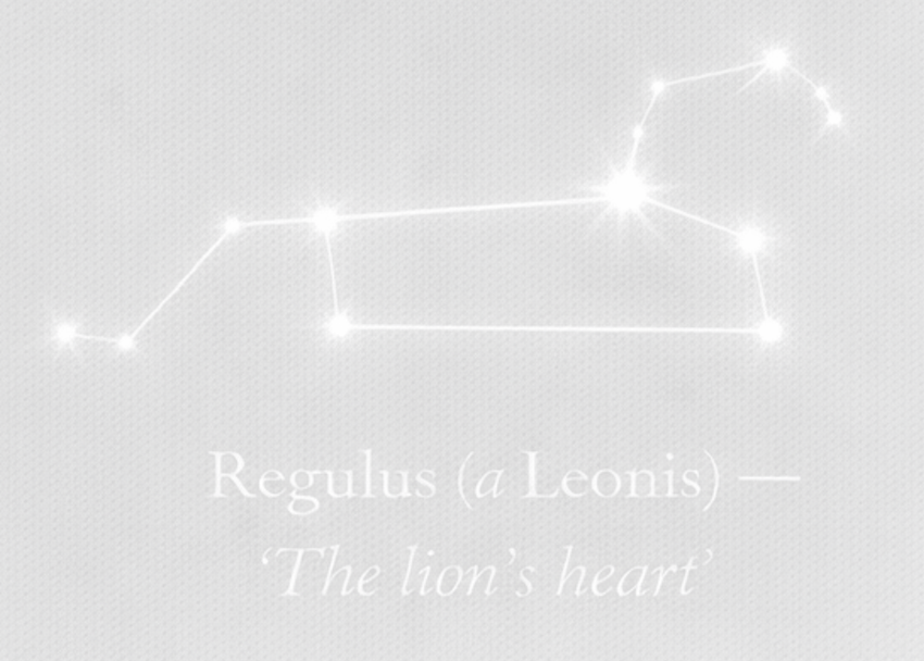 Fixed star Regulus shown as regal authority, symbolizing leadership, honor, visibility, and success tied to humility and integrity.