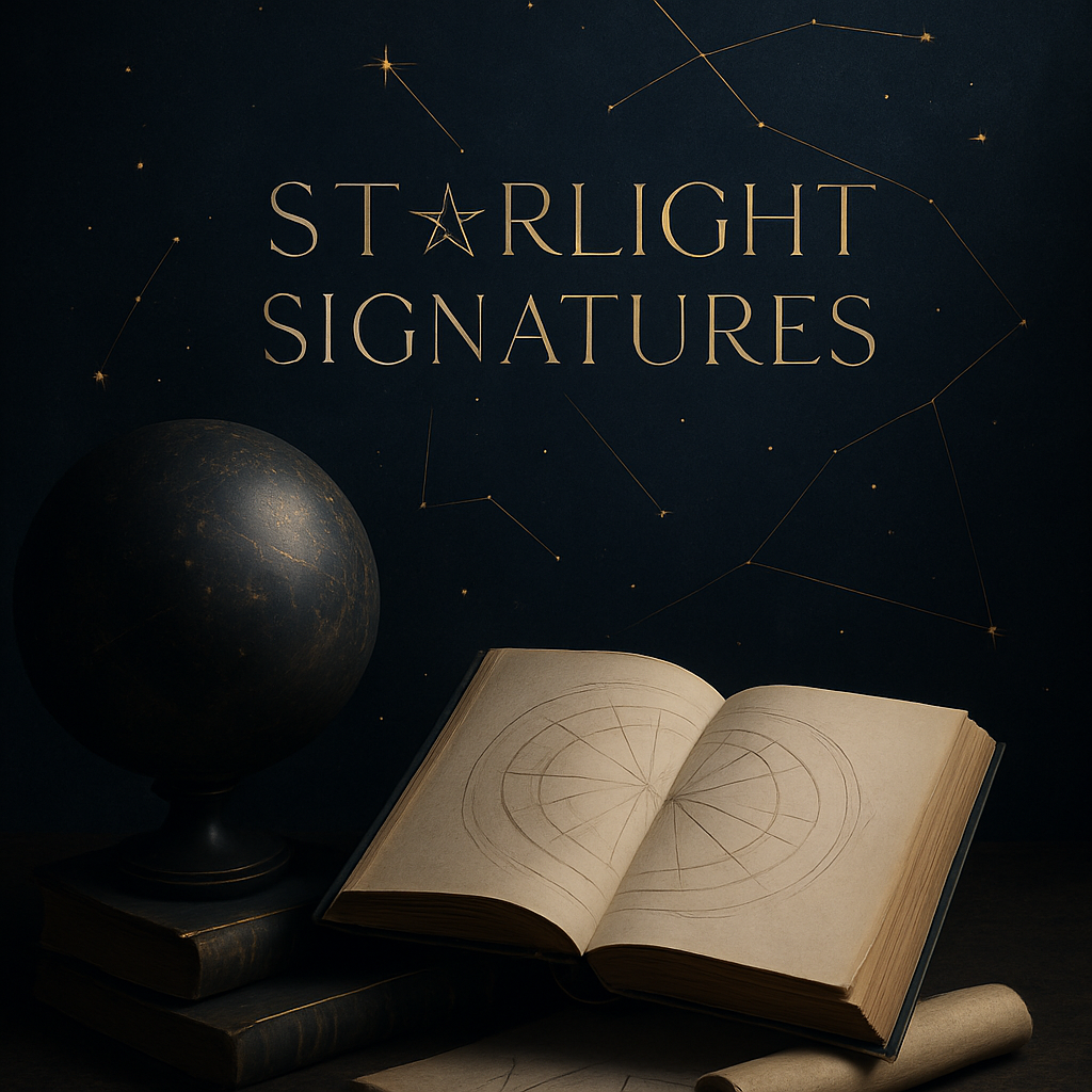 Starlight Signatures astrology series exploring celebrity birth charts by Simgology