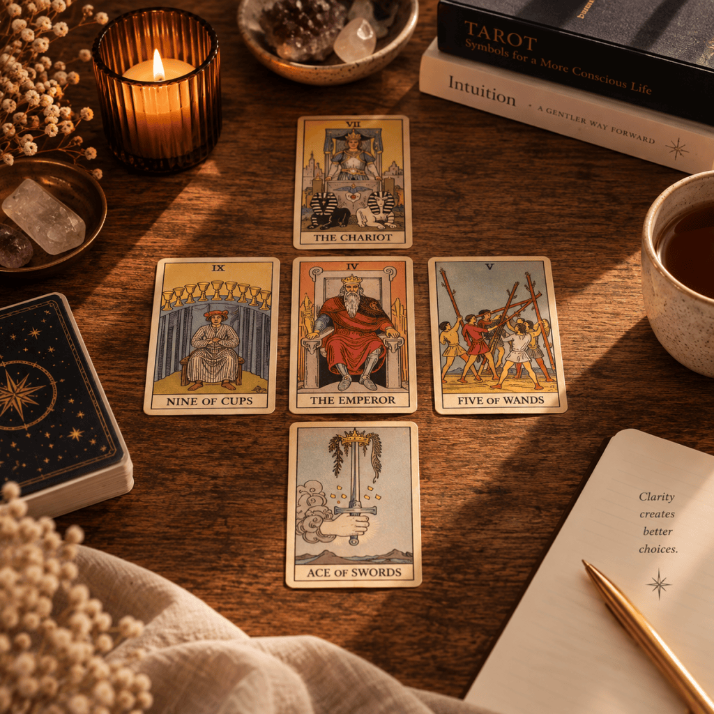 Thumbnail for the five-card Situational Clarity tarot spread.